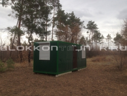 Пункт обогрева на границе с Украиной из металлического вагончика в Шалушке