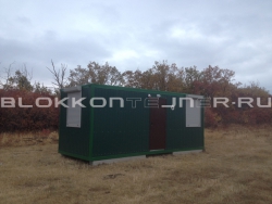 Пункт обогрева на границе с Украиной из металлического вагончика в Шалушке